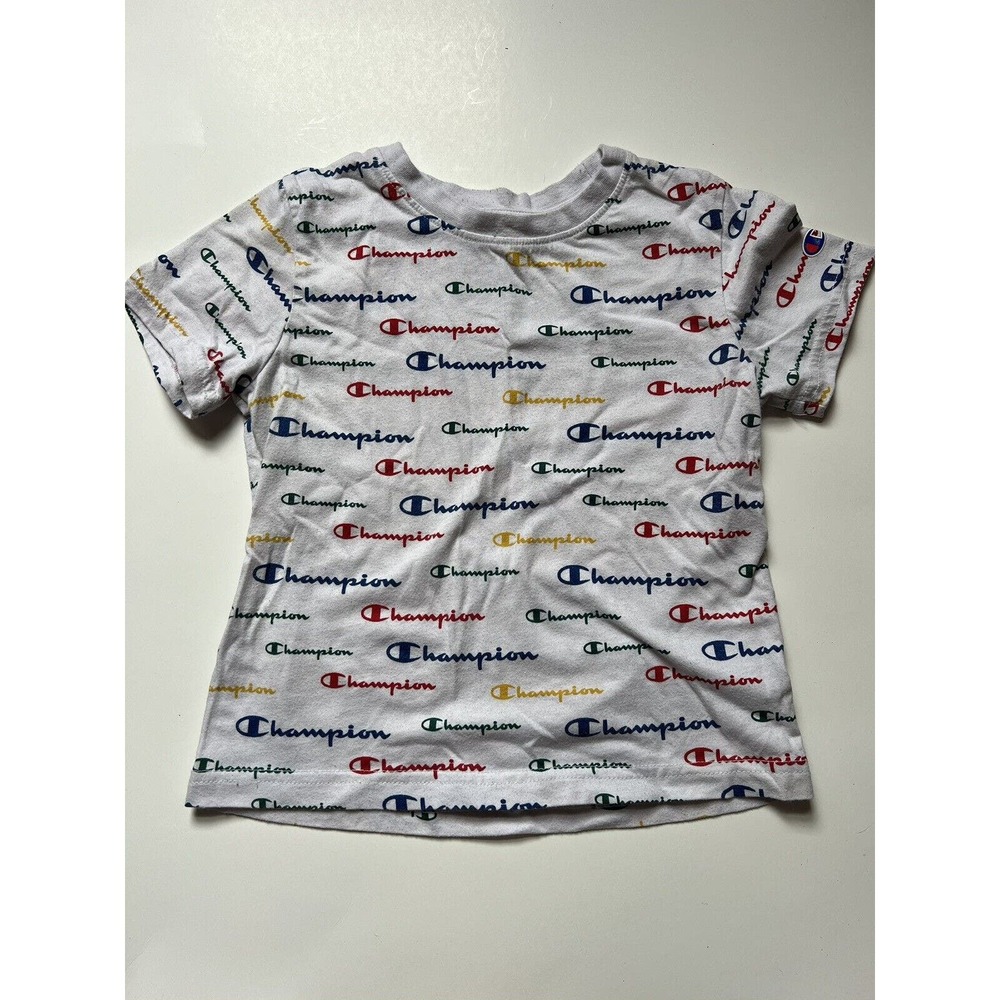 Champion Boys Logo Kids Youth White T-Shirt Size 5